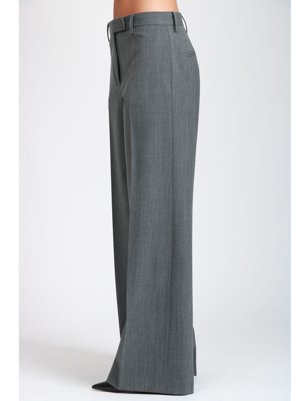N°21 Pantaloni in Fresco di Lana Grigi Grigio