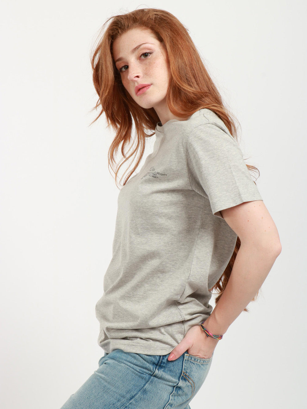 N°21 T-Shirt Girocollo in Cotone Grigia con Scritta Nera Grigio