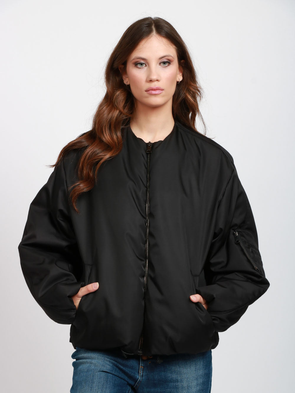 N°21 Bomber Imbottito Over Nero Nero