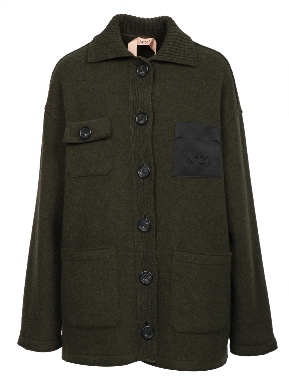 N°21 Giubbino in Lana Verde Militare Lungo Verde militare