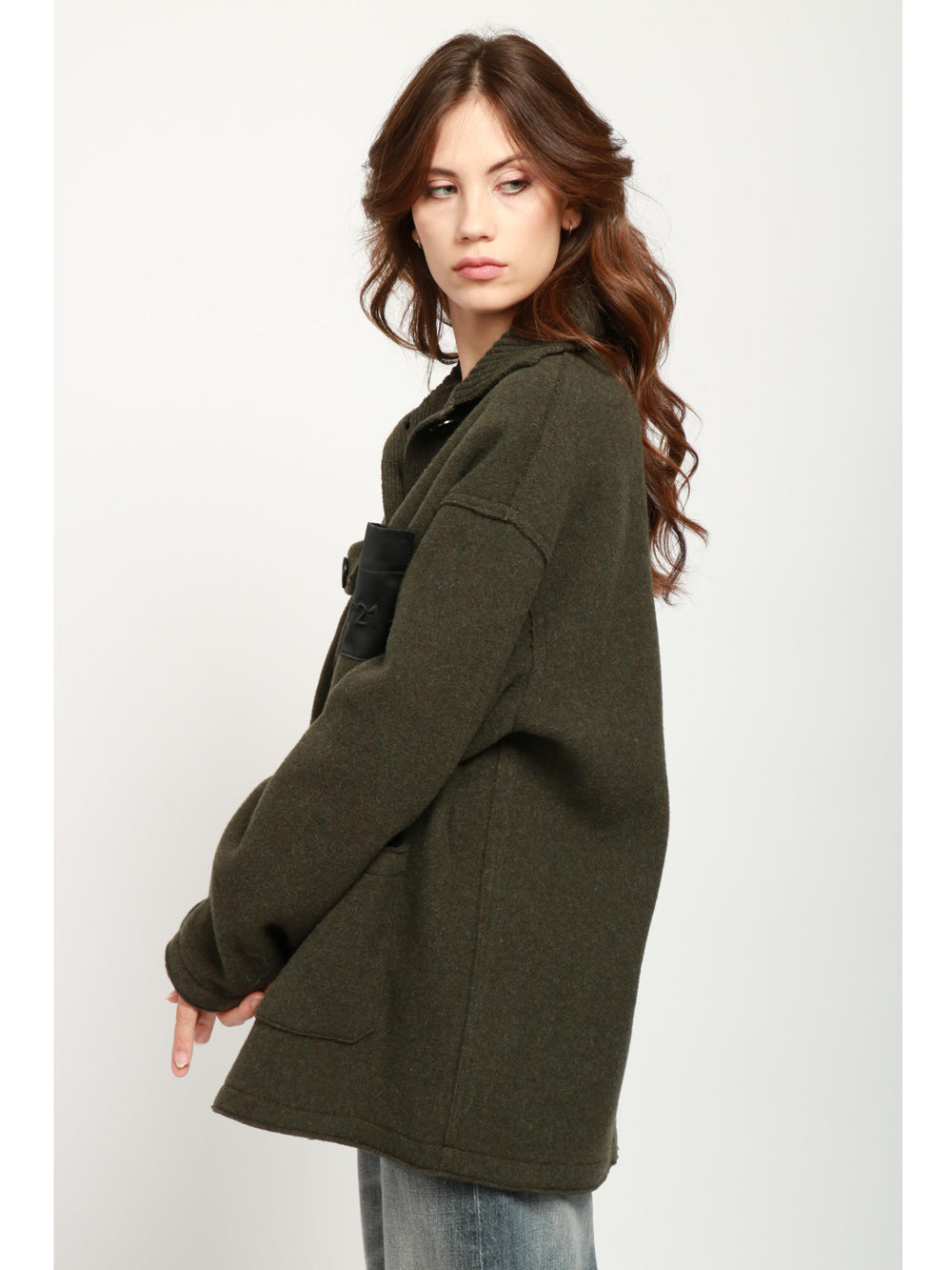 N°21 Giubbino in Lana Verde Militare Lungo Verde militare