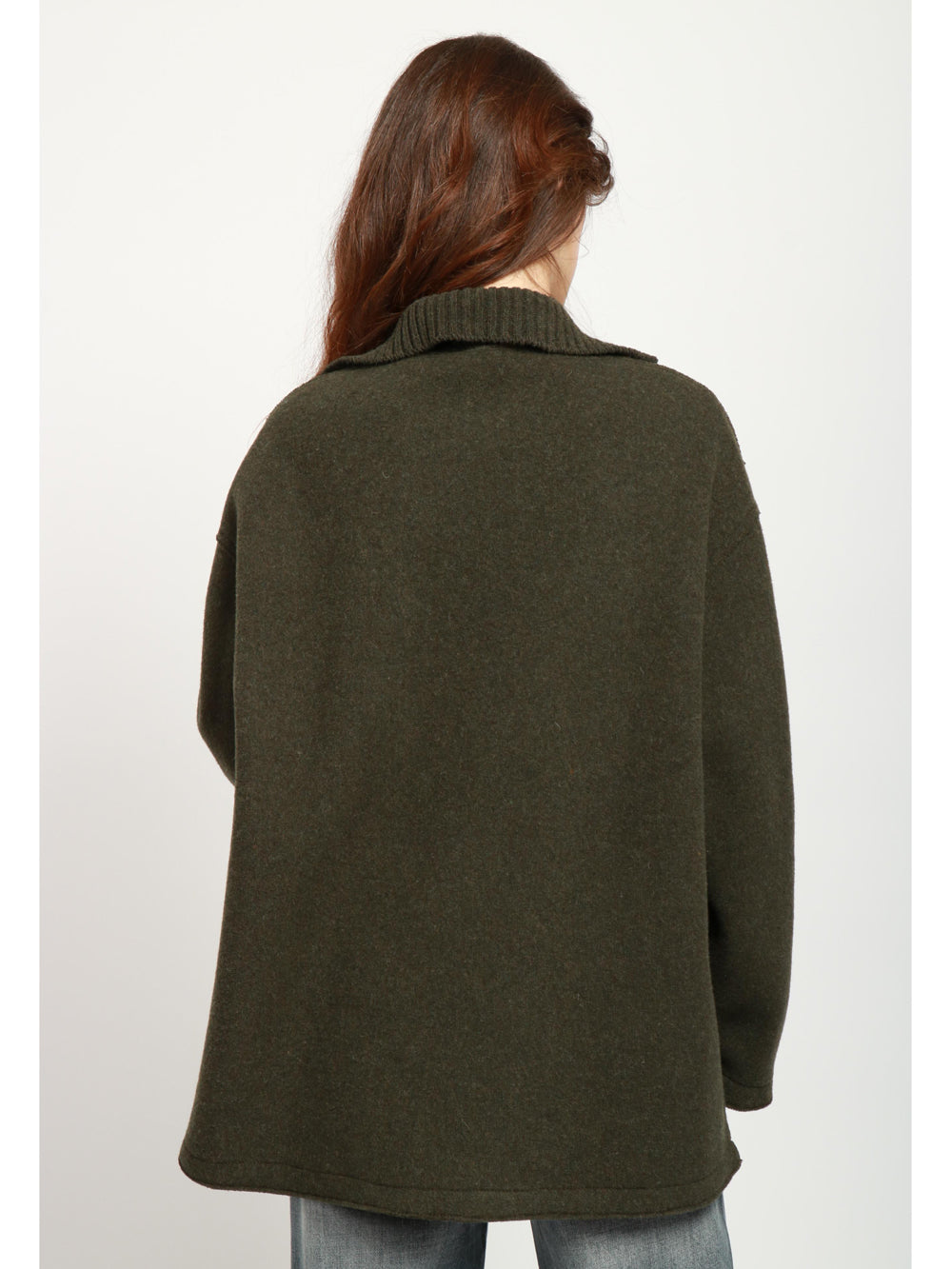 N°21 Giubbino in Lana Verde Militare Lungo Verde militare
