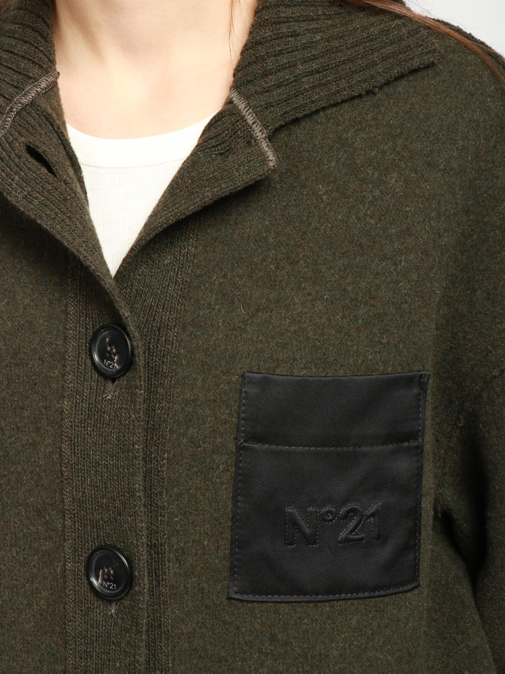 N°21 Giubbino in Lana Verde Militare Lungo Verde militare