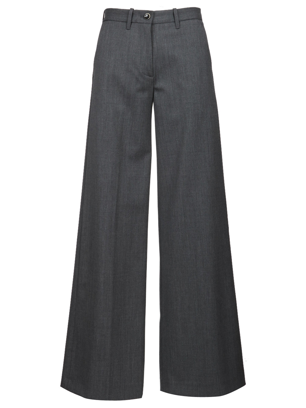 NINE INTHE MORNING Pantaloni Nadia Palazzo in Fresco di Lana Grigi Grigio