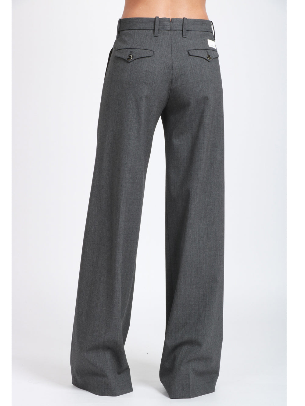 NINE INTHE MORNING Pantaloni Nadia Palazzo in Fresco di Lana Grigi Grigio