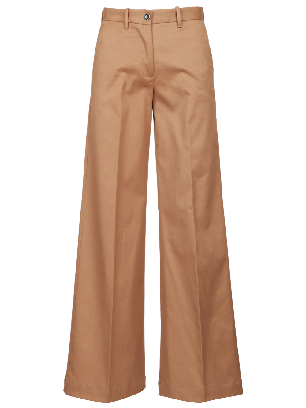NINE INTHE MORNING Pantaloni Nadia Palazzo in Cotone e Cashmere Cammello Camel