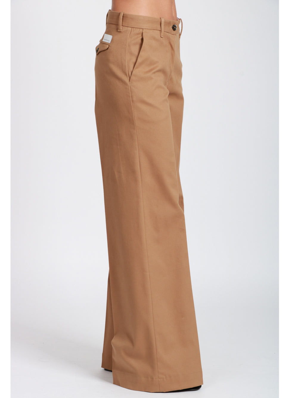 NINE INTHE MORNING Pantaloni Nadia Palazzo in Cotone e Cashmere Cammello Camel