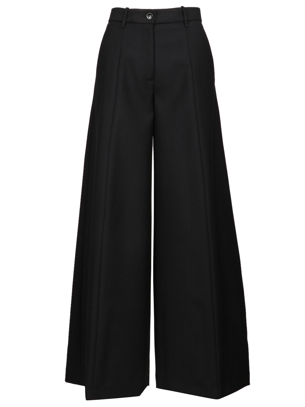 NINE INTHE MORNING Pantaloni Orianna Palazzo in Fresco di Lana Neri Nero