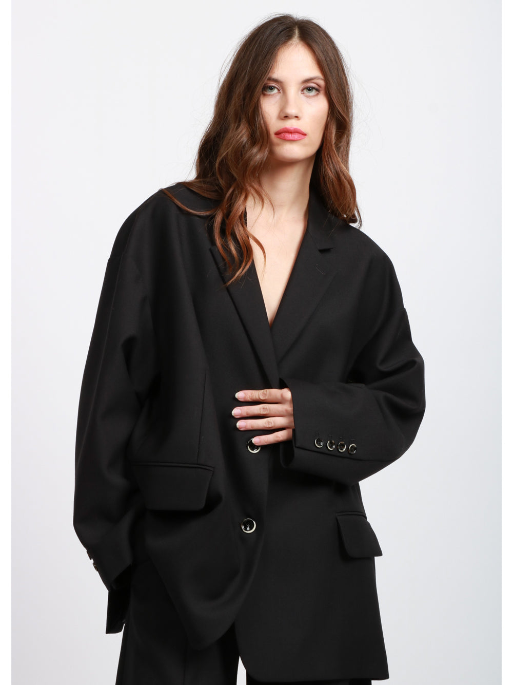 NINE INTHE MORNING Giacca Tecla Over Monopetto in Fresco di Lana Nera Nero