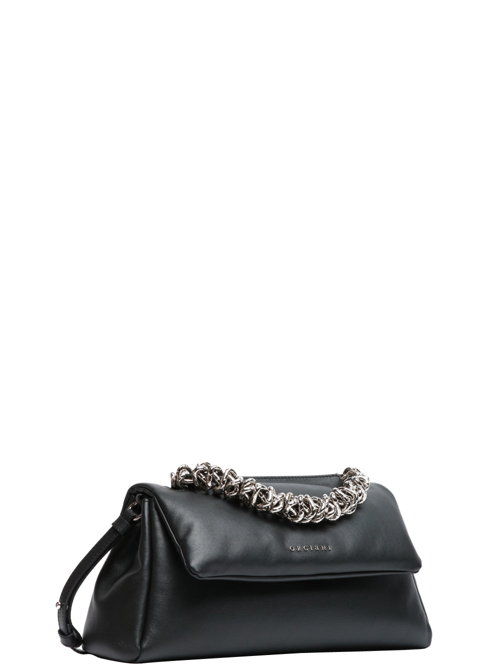 ORCIANI Borsa a Mano Sveva Longuette Bold in Pelle Nera Nero