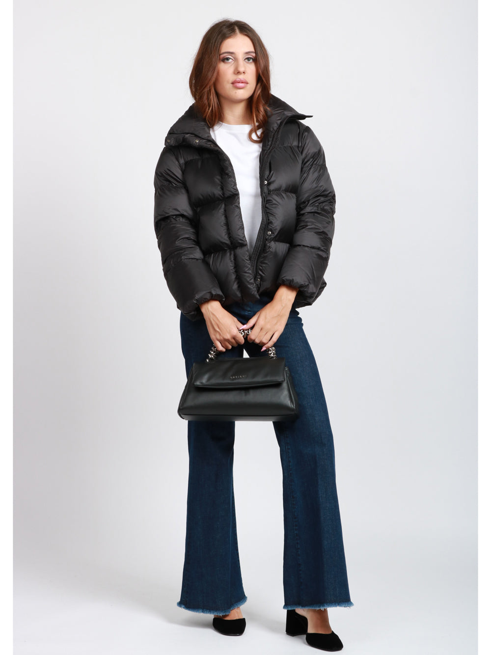 ORCIANI Borsa a Mano Sveva Longuette Bold in Pelle Nera Nero