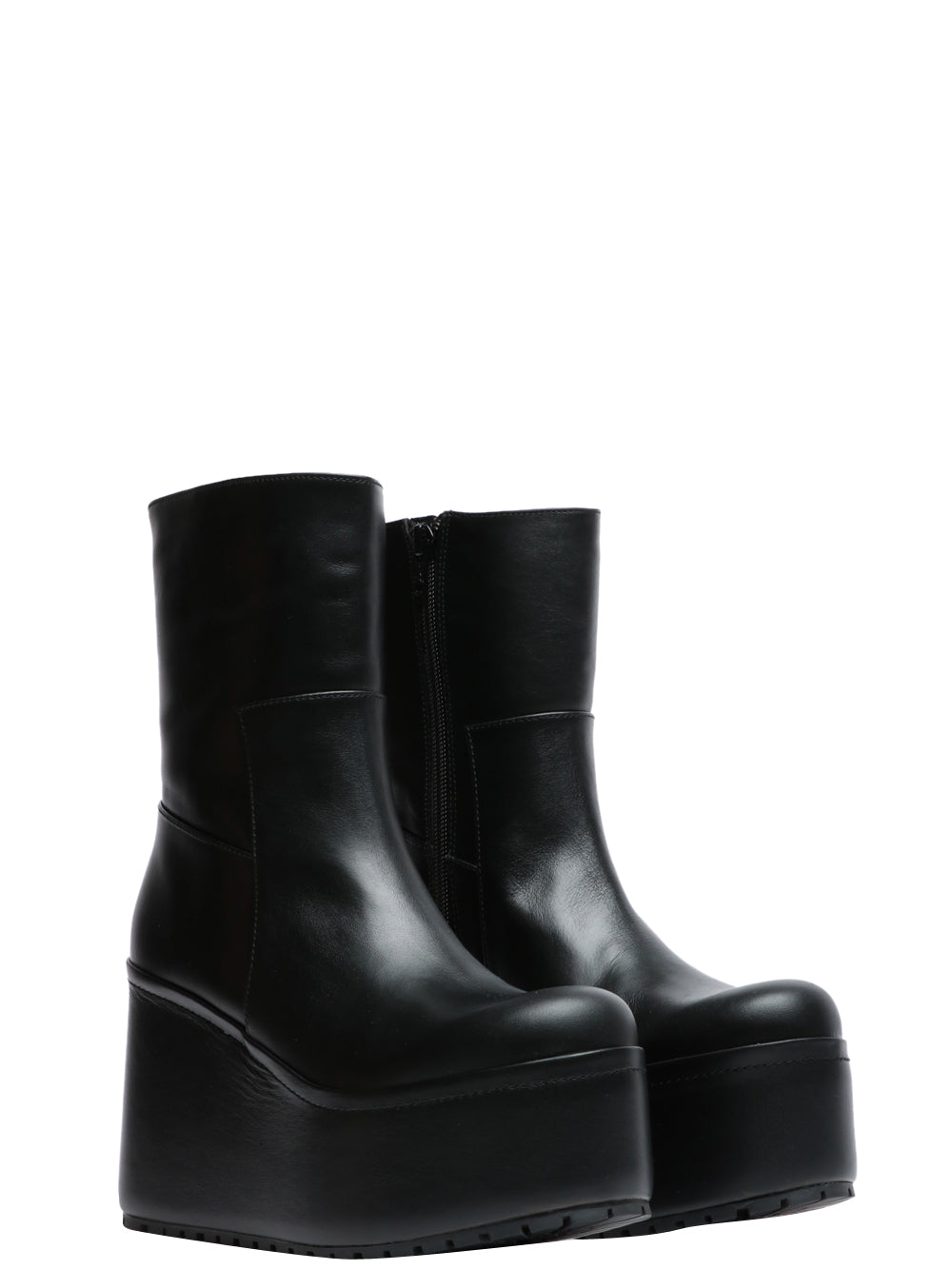 PALOMA BARCELÒ Stivali Barta in Pelle Nera con Zeppa Nero