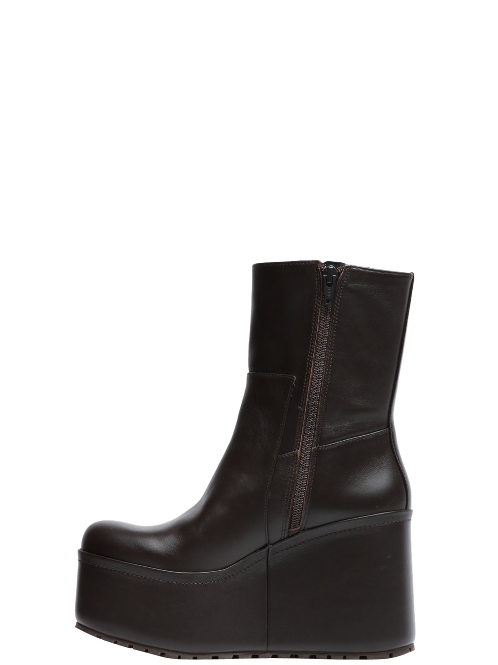 PALOMA BARCELÒ Stivali Barta in Pelle Testa di Moro con Zeppa Testa di moro