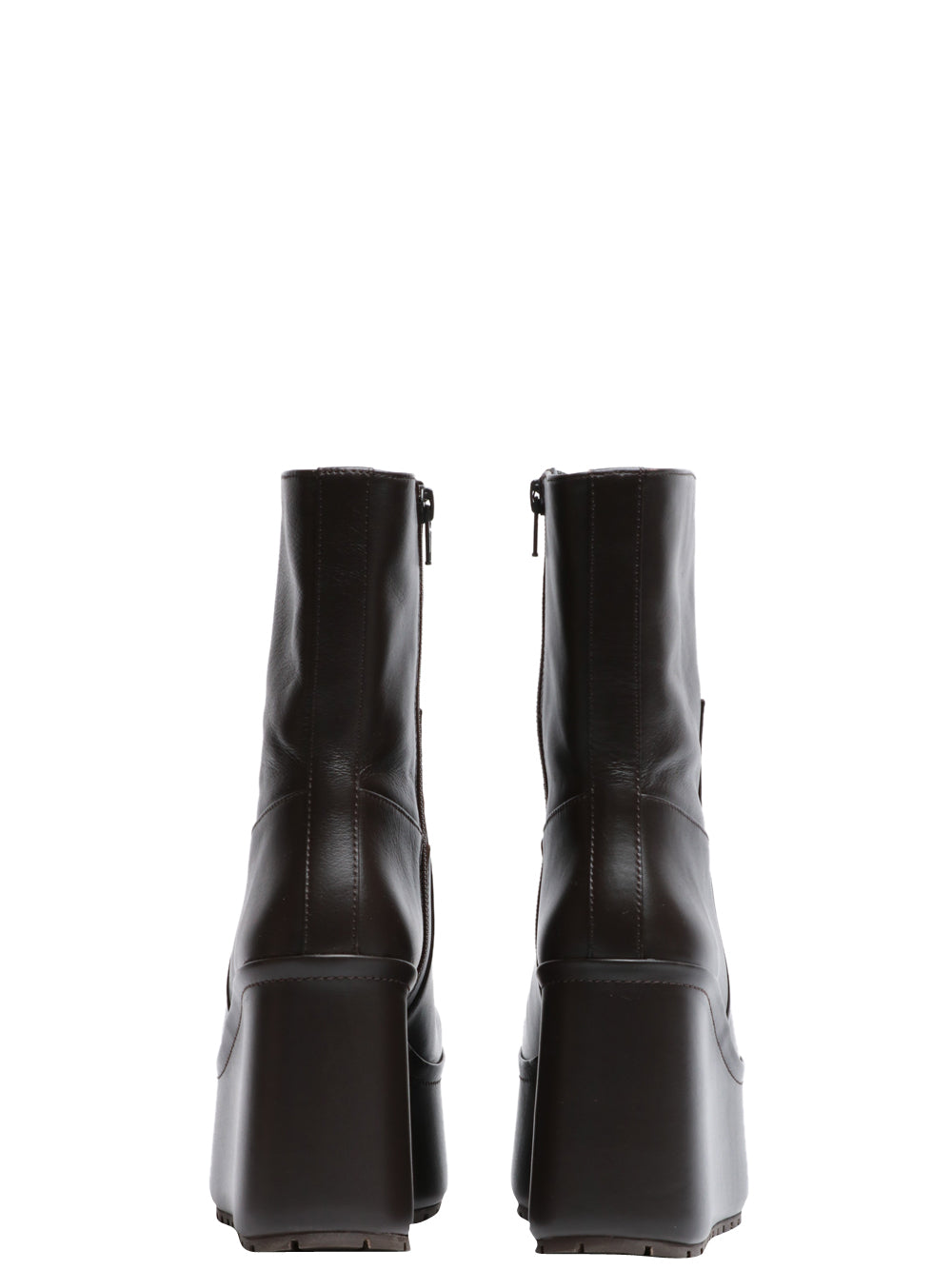 PALOMA BARCELÒ Stivali Barta in Pelle Testa di Moro con Zeppa Testa di moro