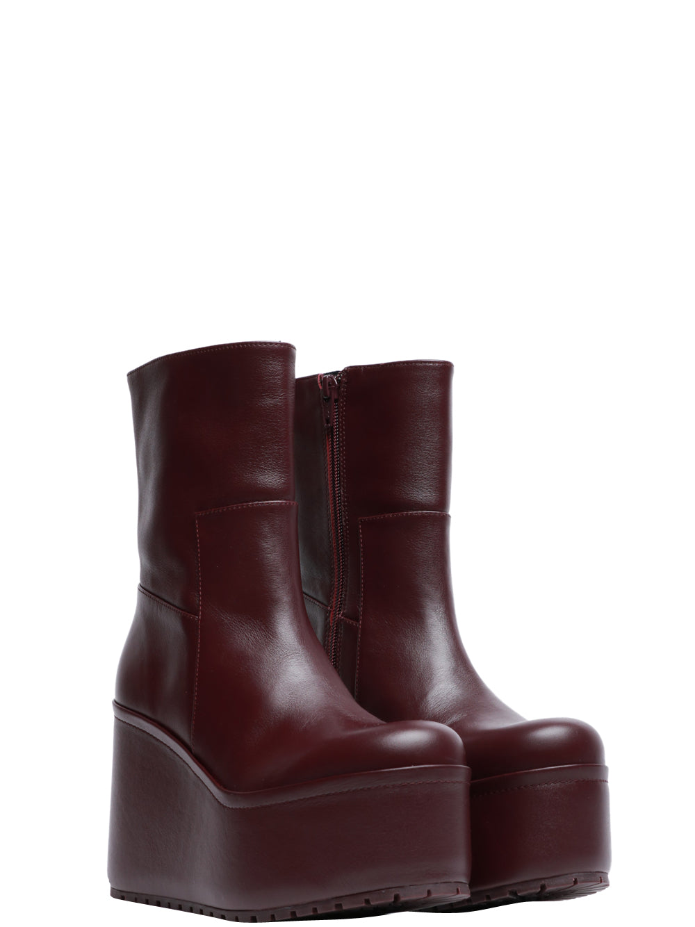 PALOMA BARCELÒ Stivali Barta in Pelle Bordeaux con Zeppa Bordeaux