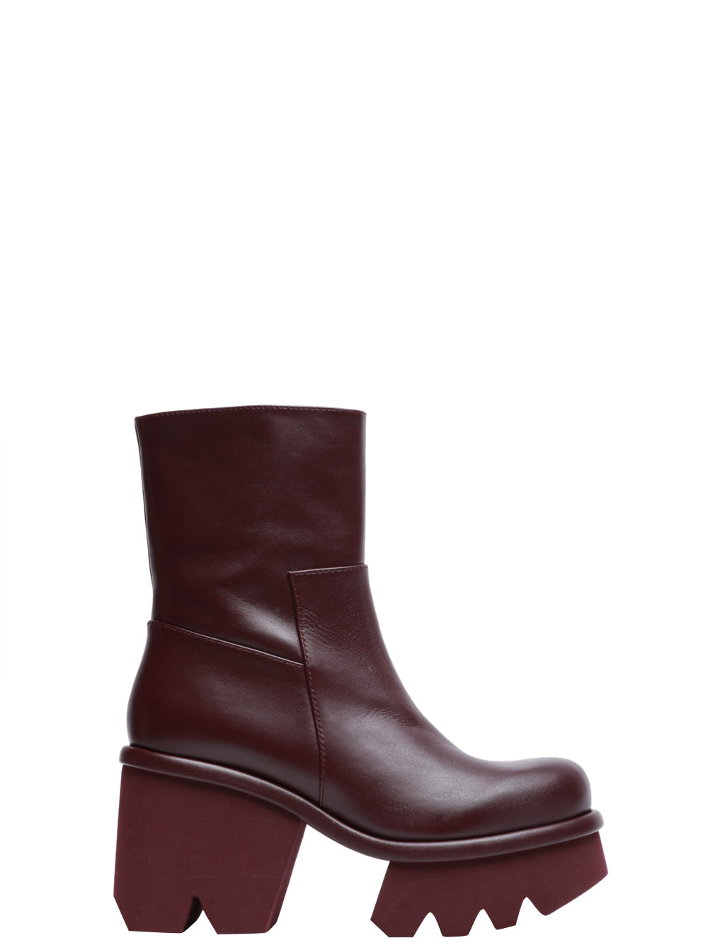 PALOMA BARCELÒ Stivali Hanne in Pelle Bordeaux con Tacco e Plateau Bordeaux