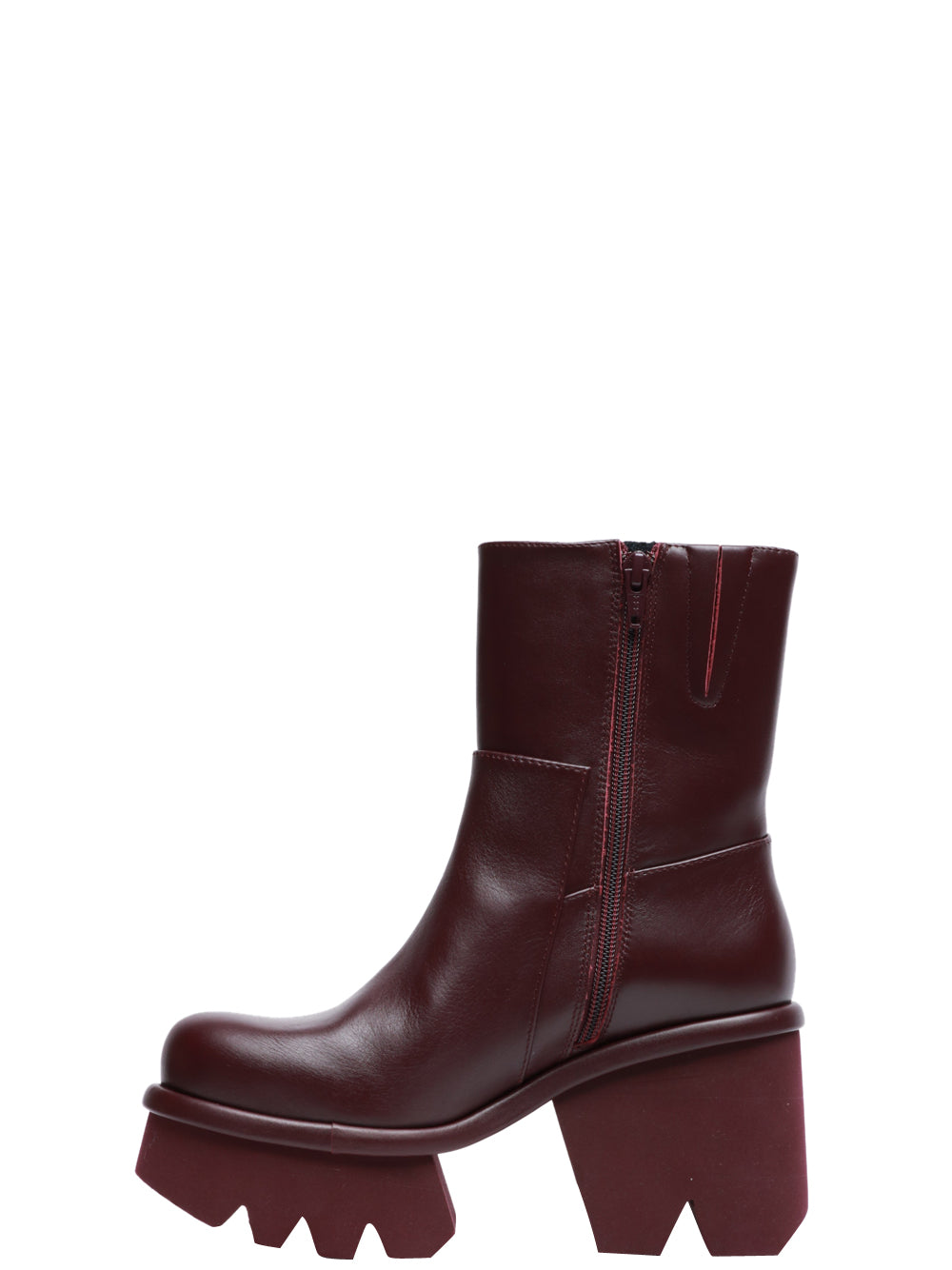 PALOMA BARCELÒ Stivali Hanne in Pelle Bordeaux con Tacco e Plateau Bordeaux