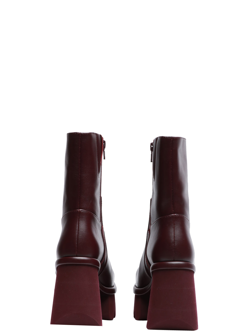 PALOMA BARCELÒ Stivali Hanne in Pelle Bordeaux con Tacco e Plateau Bordeaux