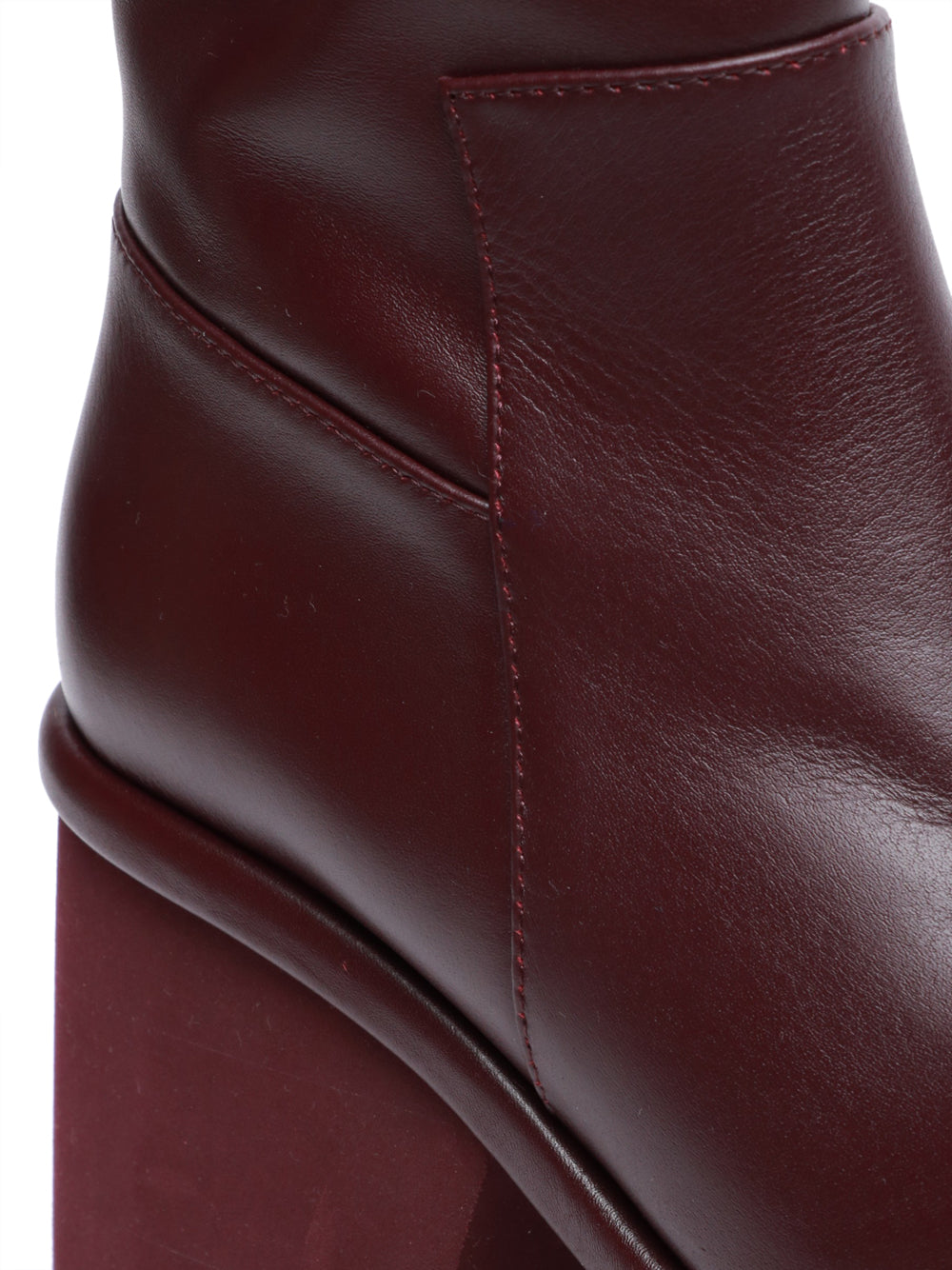 PALOMA BARCELÒ Stivali Hanne in Pelle Bordeaux con Tacco e Plateau Bordeaux