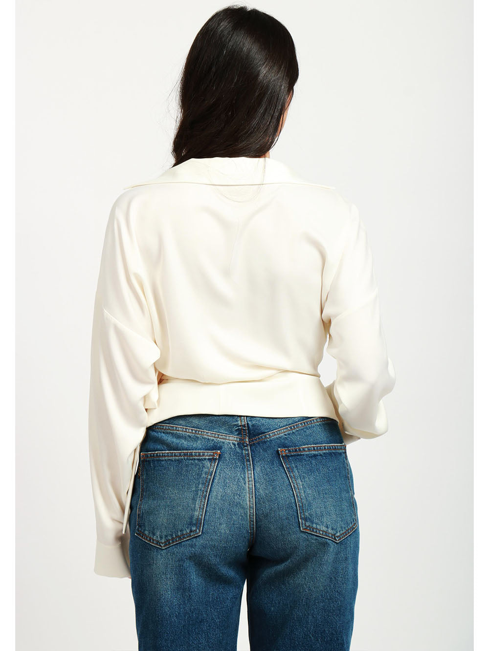 PHILOSOPHY DI LORENZO SERAFINI Blusa Cache Coeur in Crêpe Avorio Avorio