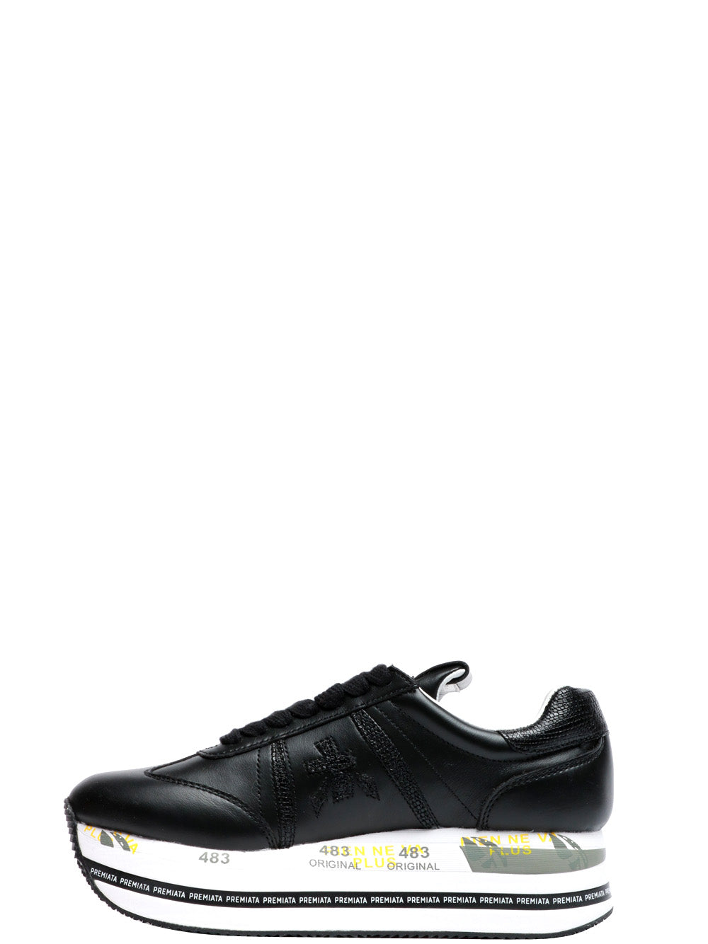 PREMIATA Scarpe Sneakers Beth in Pelle Nere Nero
