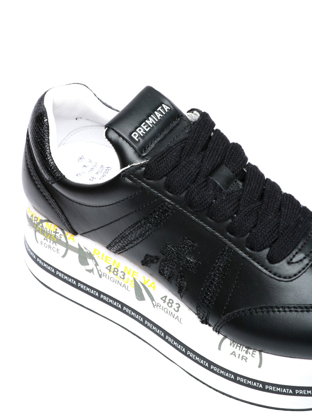 PREMIATA Scarpe Sneakers Beth in Pelle Nere Nero