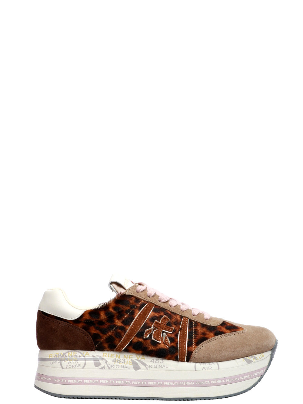 PREMIATA Scarpe Sneakers Beth in Cavallino Animalier Maculata