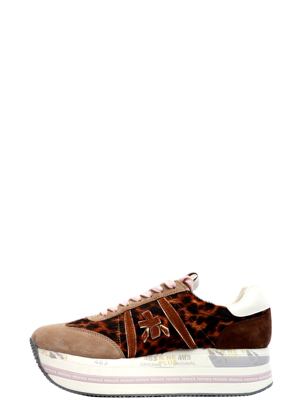 PREMIATA Scarpe Sneakers Beth in Cavallino Animalier Maculata