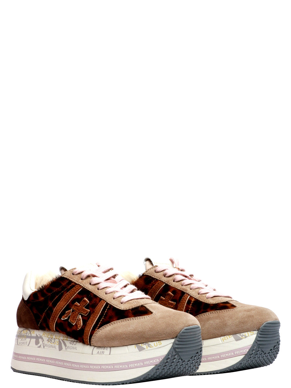 PREMIATA Scarpe Sneakers Beth in Cavallino Animalier Maculata