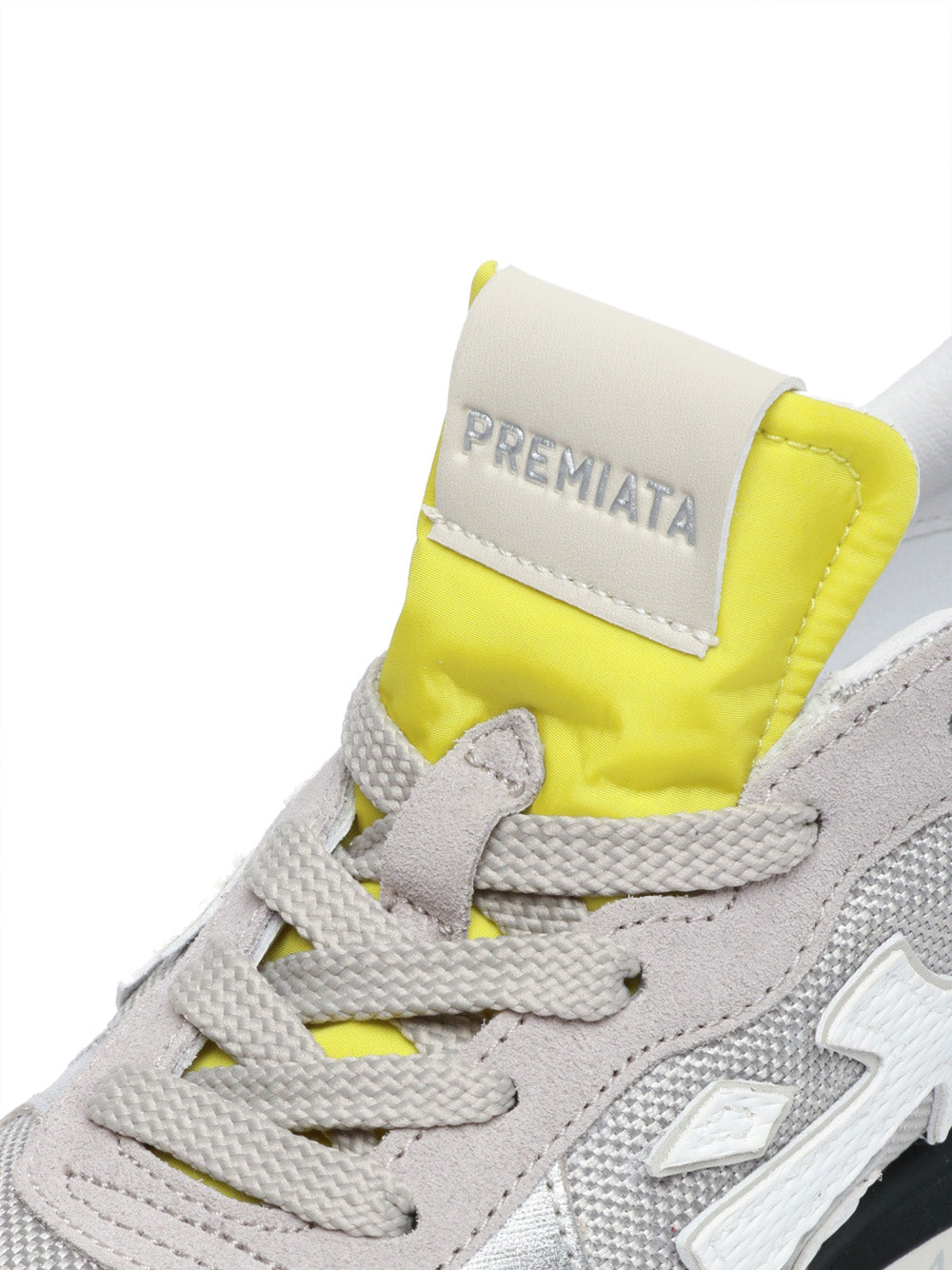 PREMIATA Scarpe Sneakers Lauryn in Pelle e Tessuto Grigie Silver lime