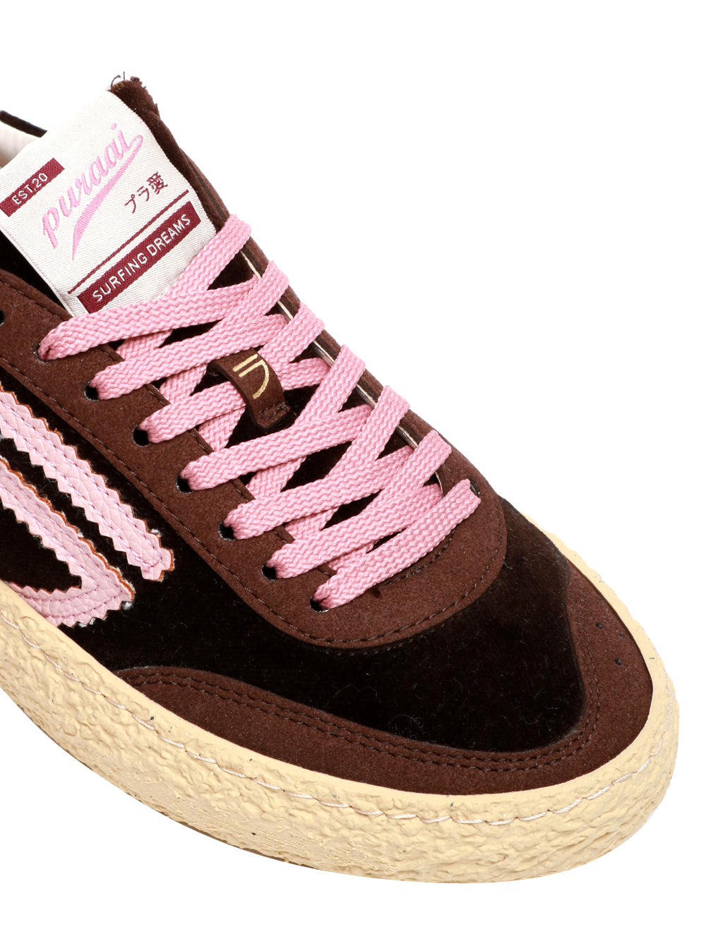 PURAAI Scarpe Sneakers Polly in Velluto Marrone e Rosa Marrone/rosa