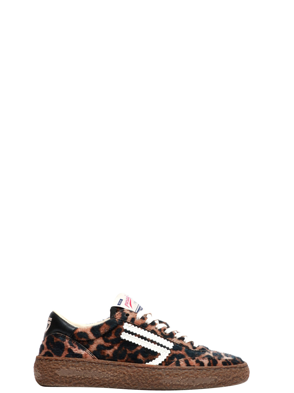 PURAAI Scarpe Sneakers Polly in Cavallino Eco Animalier Nero/camel