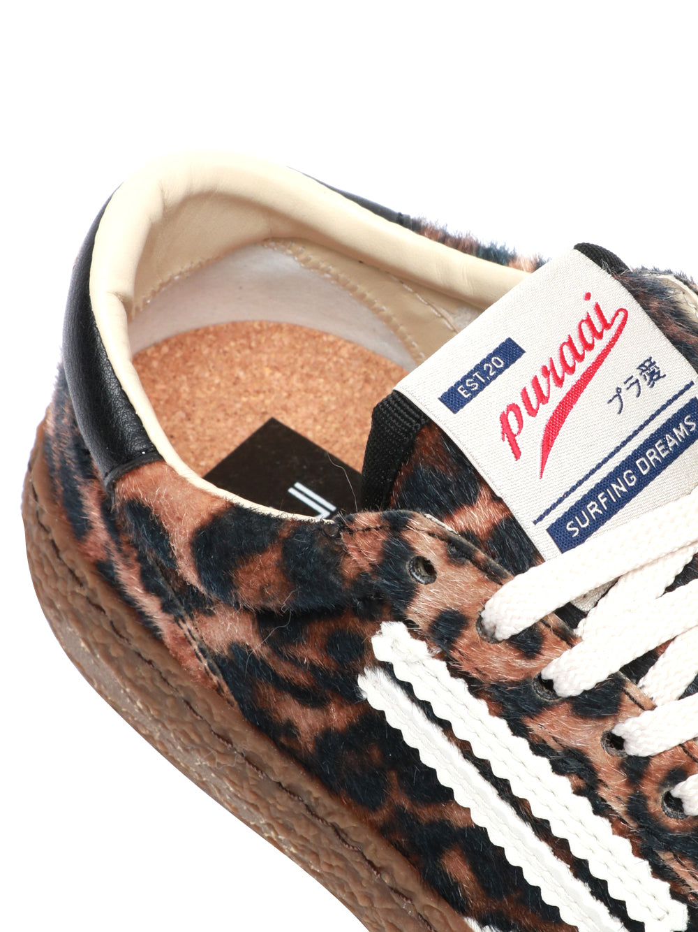 PURAAI Scarpe Sneakers Polly in Cavallino Eco Animalier Nero/camel