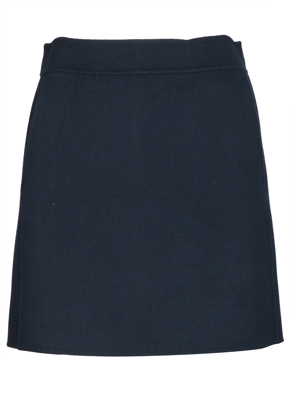 S MAXMARA Gonna Aida Corta in Lana Blu Blu