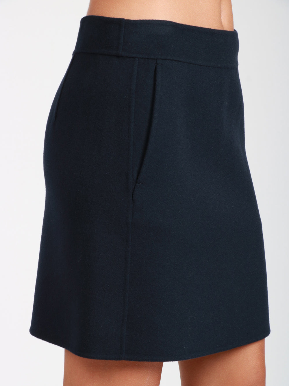 S MAXMARA Gonna Aida Corta in Lana Blu Blu