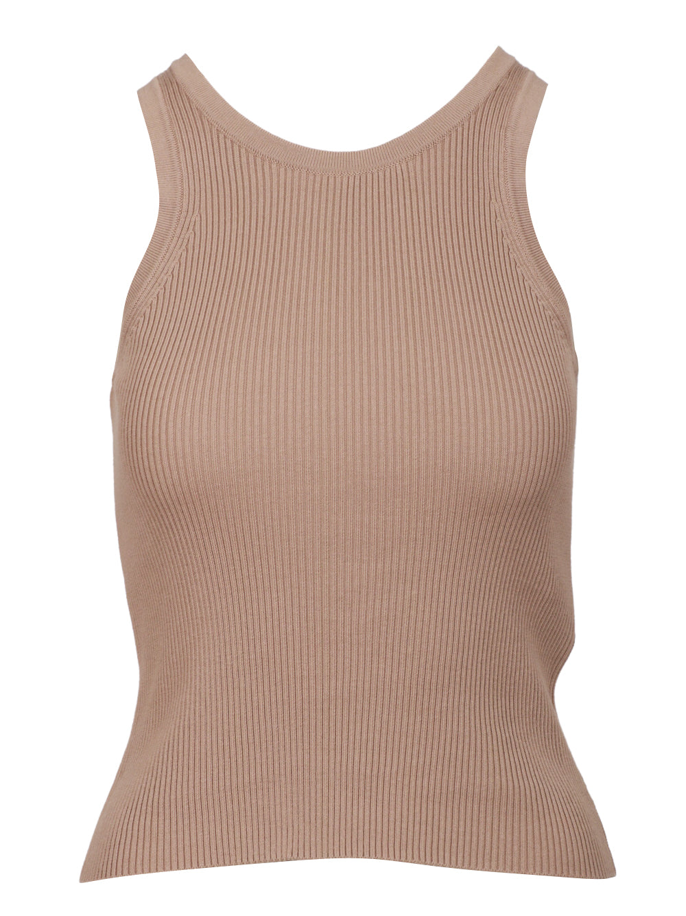 S MAXMARA Top Amburgo in Cotone a Costine Camel Camel