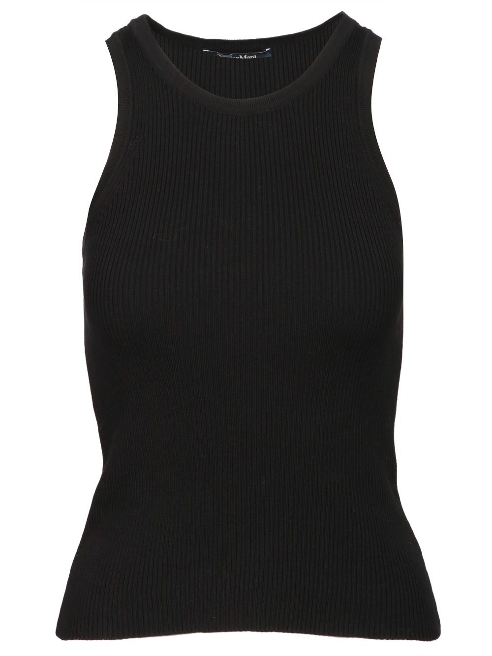 S MAXMARA Top Amburgo in Cotone a Costine Nero Nero
