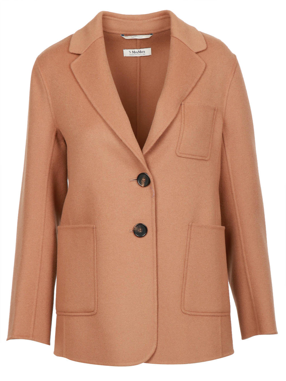 S MAXMARA Caban Angela Monopetto in Lana Vergine Cammello Cammello