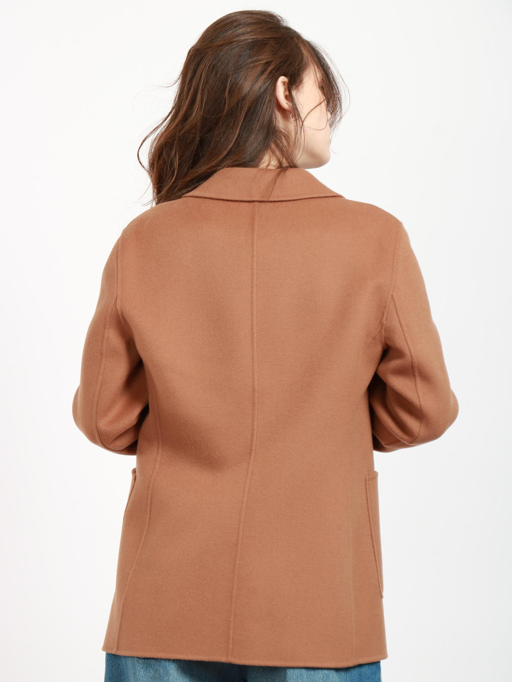 S MAXMARA Caban Angela Monopetto in Lana Vergine Cammello Cammello