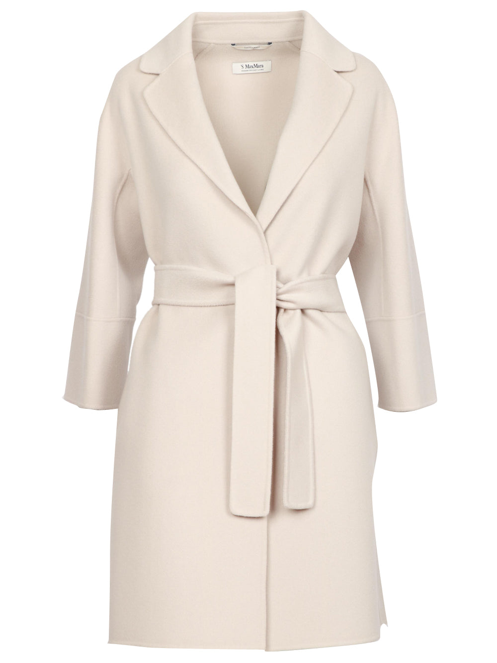 S MAXMARA Cappotto Arona a Vestaglia in Lana Vergine Ghiaccio Ghiaccio