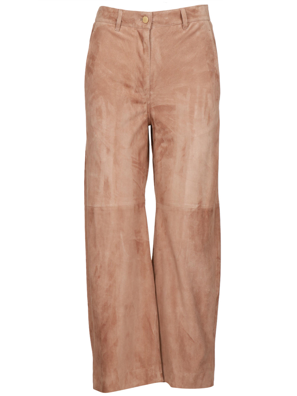S MAXMARA Pantaloni Avio in Suede Miele Miele