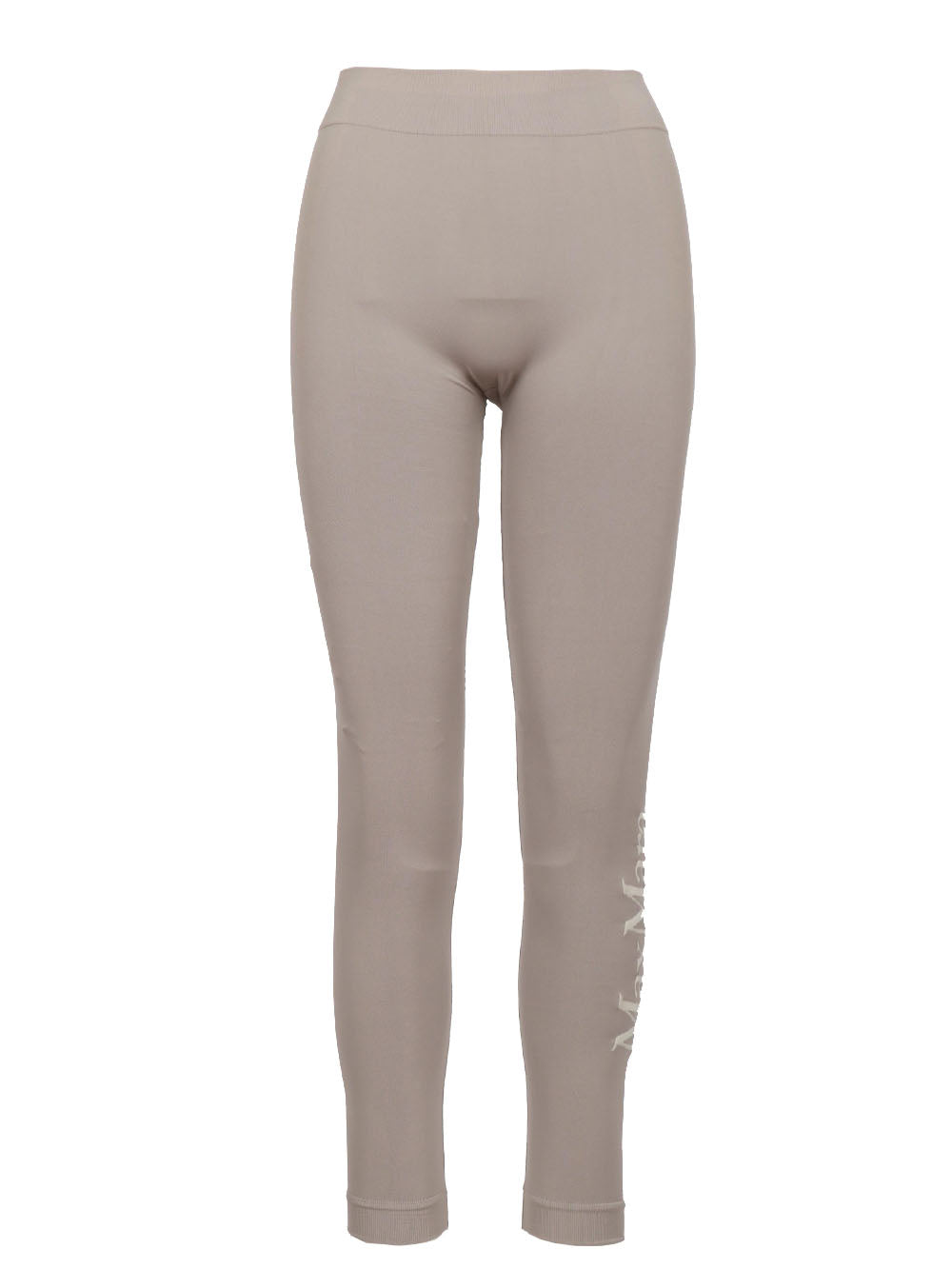 S MAXMARA Leggins Basilea Tortora con Logo Tortora
