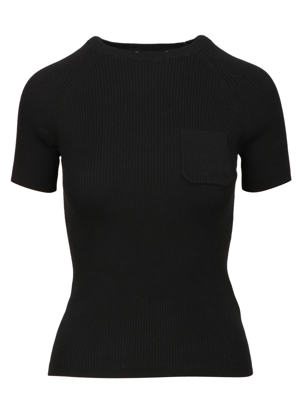 S MAXMARA Maglia Berlino in Cotone a Costine piccole Nera Nero