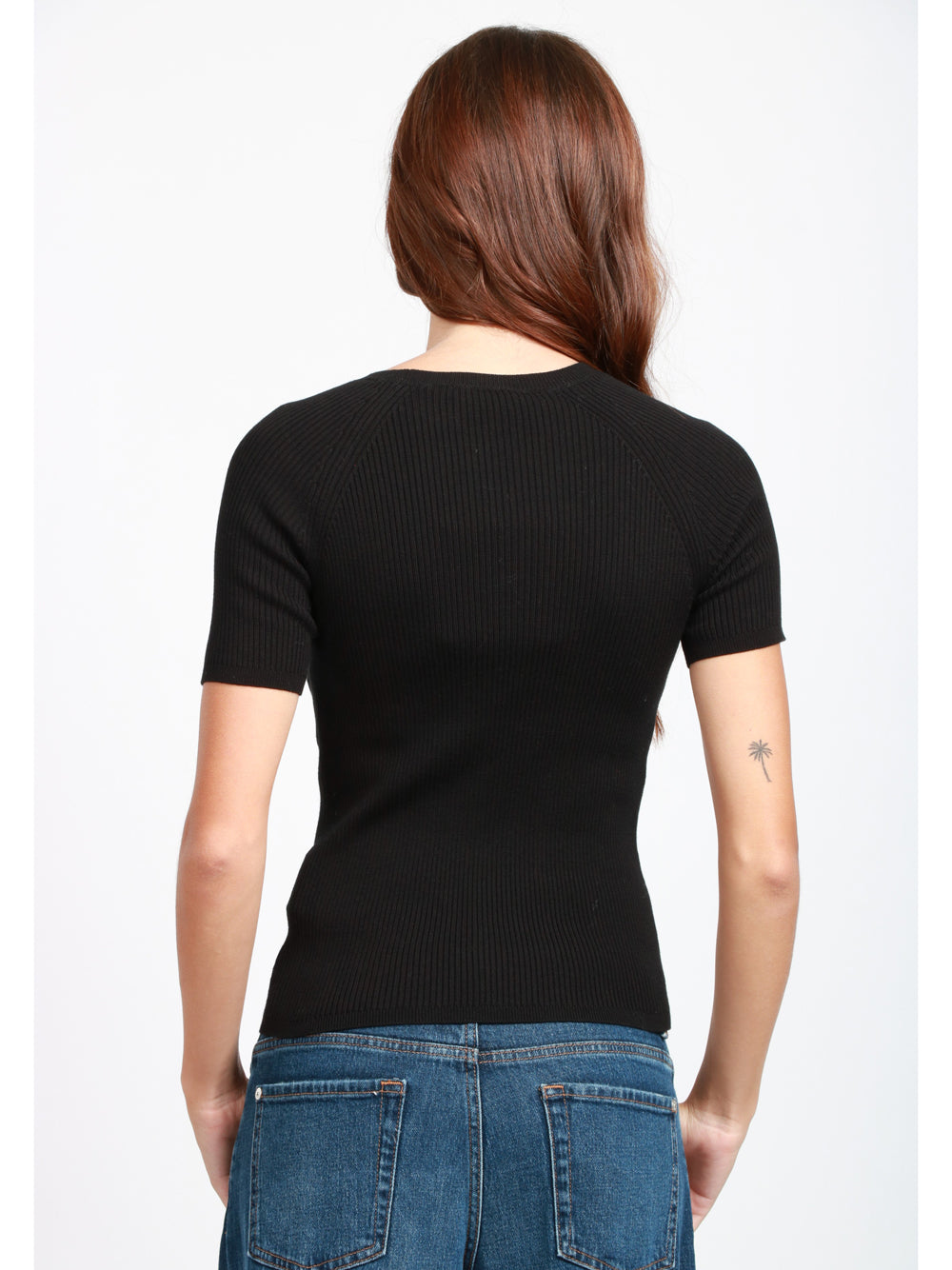 S MAXMARA Maglia Berlino in Cotone a Costine piccole Nera Nero