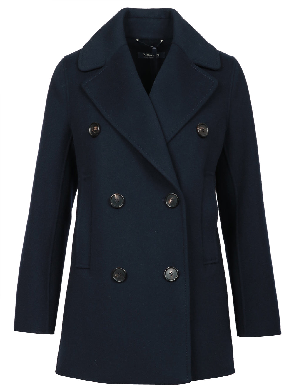 S MAXMARA Caban "Caban" in Lana Blu Notte Blu