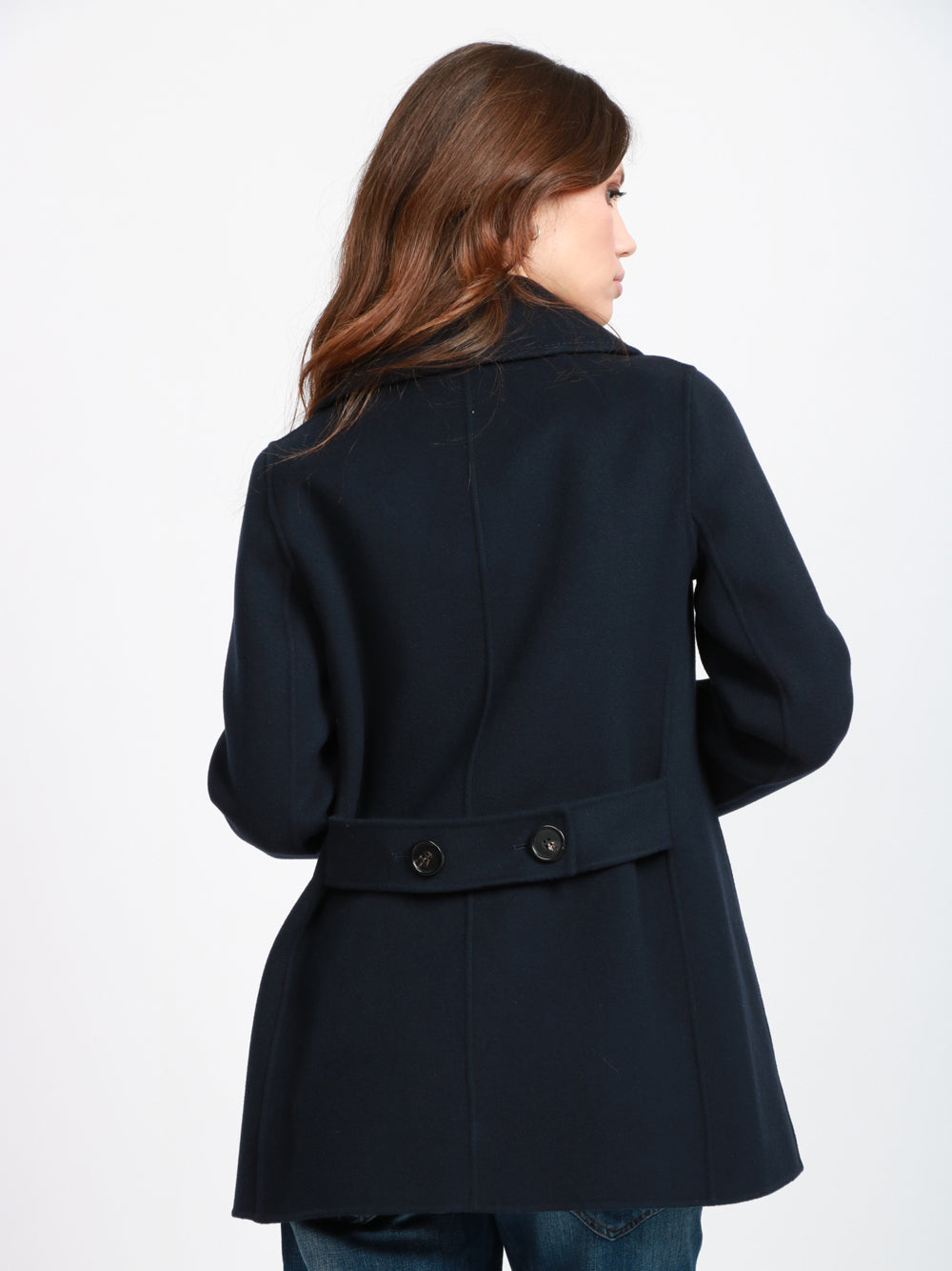 S MAXMARA Caban "Caban" in Lana Blu Notte Blu