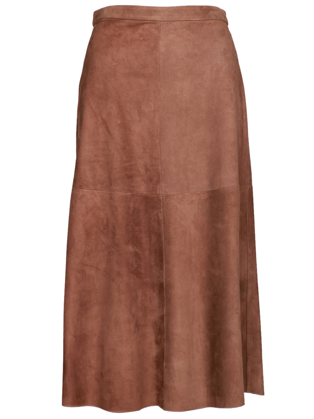 S MAXMARA Gonna Cipria midi in Renna Marrone Bruciato Marrone