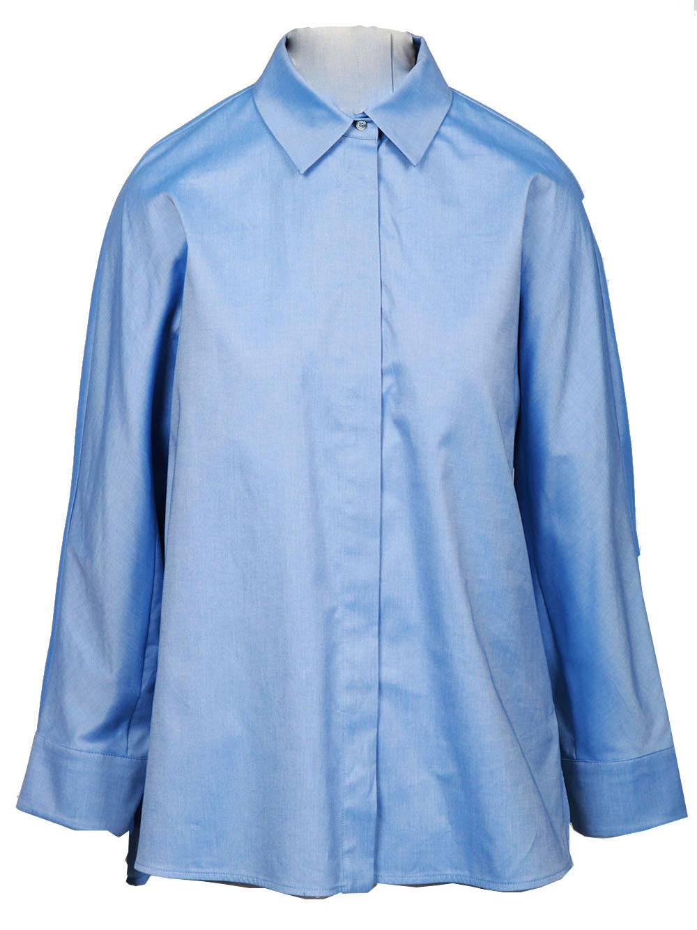S MAXMARA Camicia Conero Over in Cotone Oxford Celeste Celeste