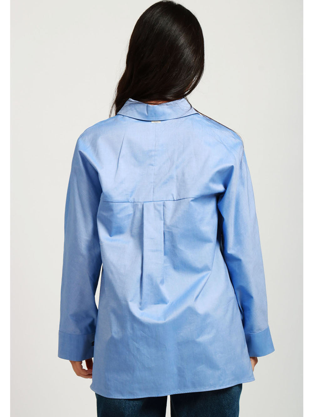 S MAXMARA Camicia Conero Over in Cotone Oxford Celeste Celeste