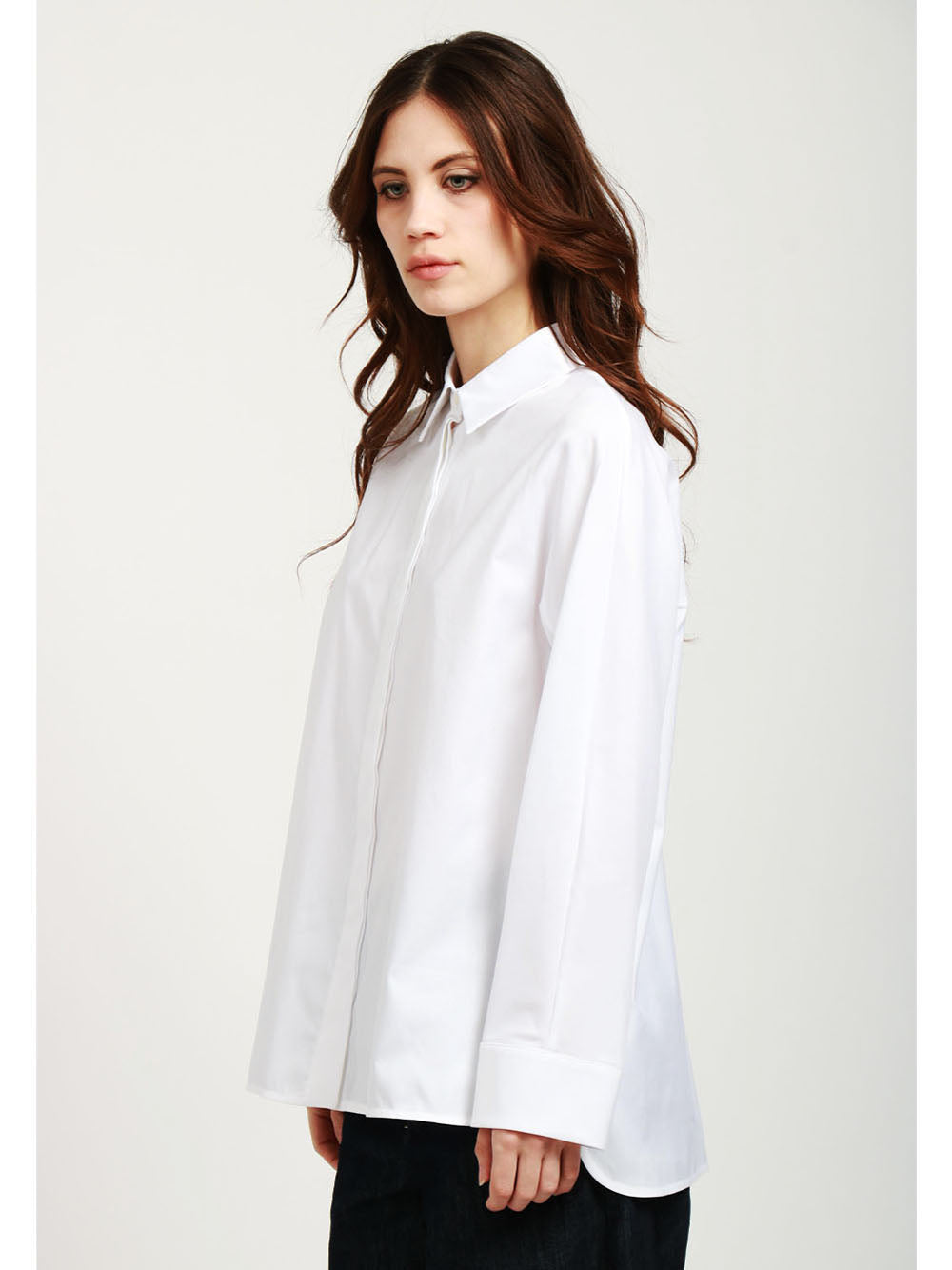 S MAXMARA Camicia Conero Over in Cotone Oxford Bianca Bianco